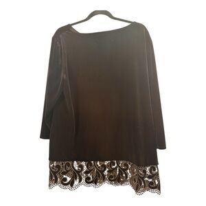 Elegant Black Velvet Women's‎ Top-Chicos size 3(XL)